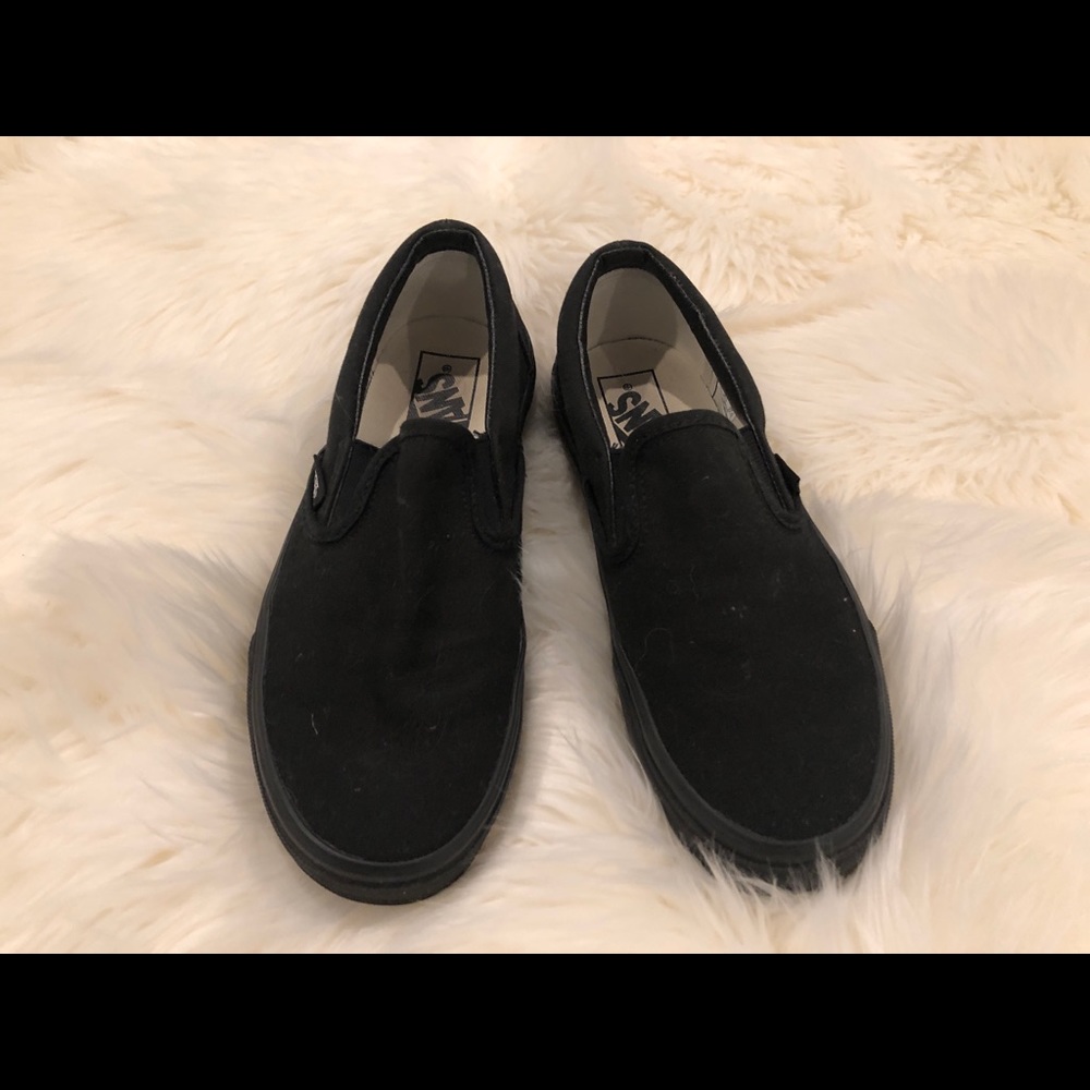 Womens size 6 all black slip on Vans